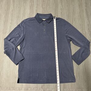 Tommy Bahama Long Sleeve Polo Shirt Mens Large Blue Modal Polyester Casual